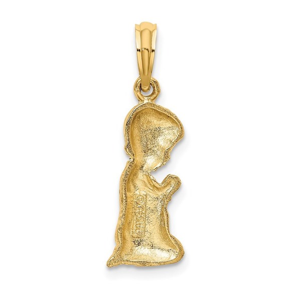 Million Charms 14k Yellow Gold Religious Themed Praying Boy Charm
